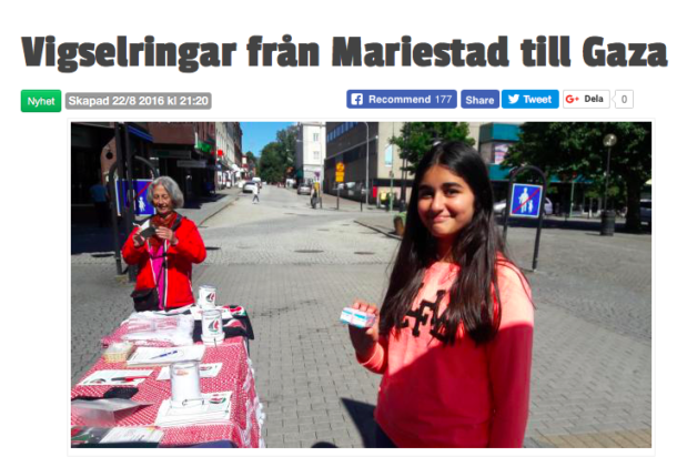 Avbildning "Ship to Gaza" hemsida