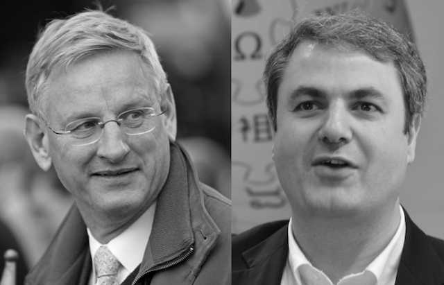 Carl Bildt / Ibrahim Baylan. Bildkälla: Wikipedia (Bengt Nyman / Axel Pettersson)